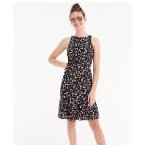 J Crew Mercantile Dress Women's Size 4 XS Print Blue Floral Sleeveless librarian